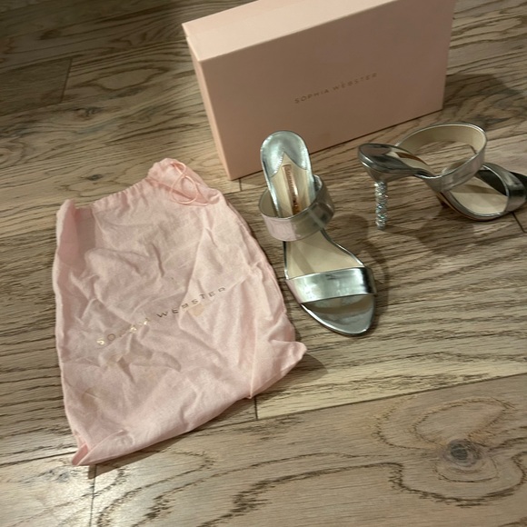 Sophia Webster Silver Crystal Mule w Glamours heel!